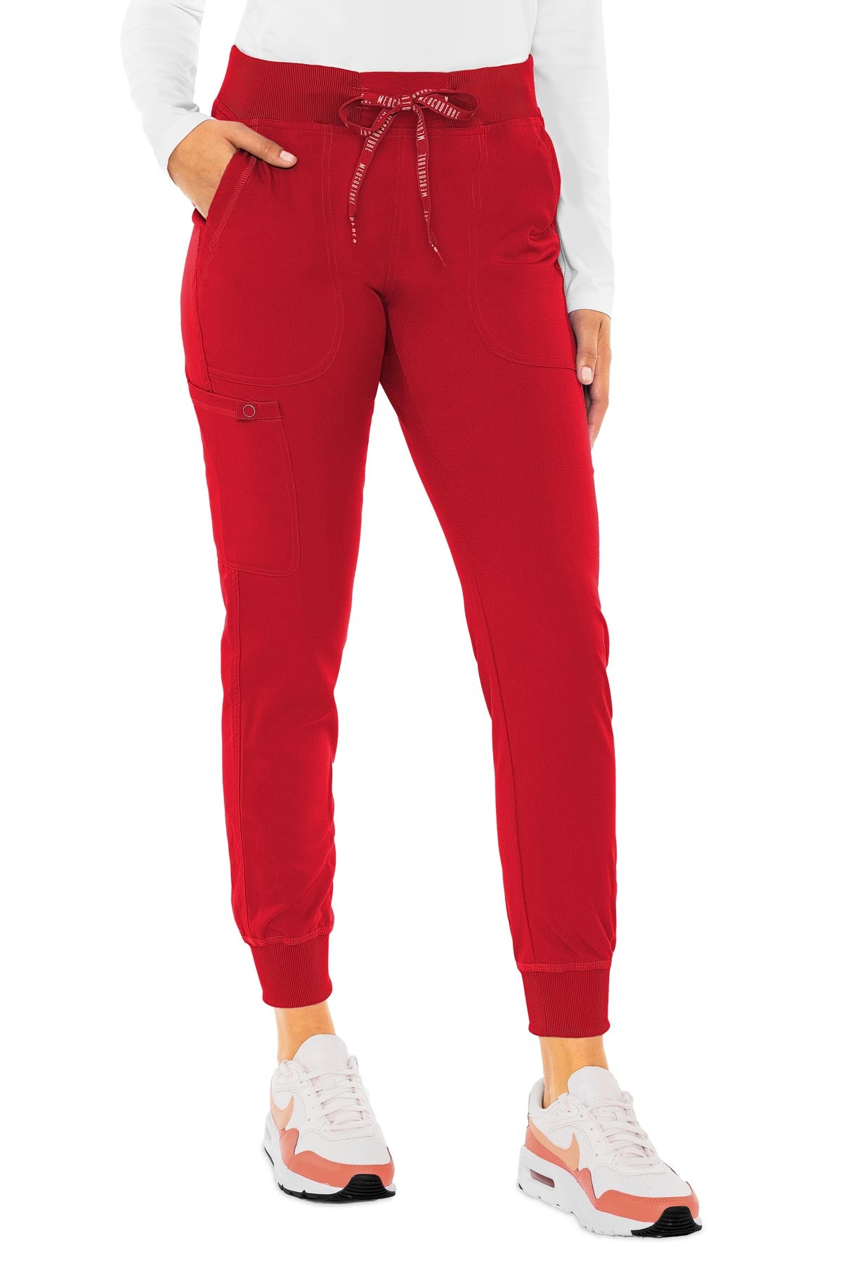 Two Tone Jogger Sweatpants In RED