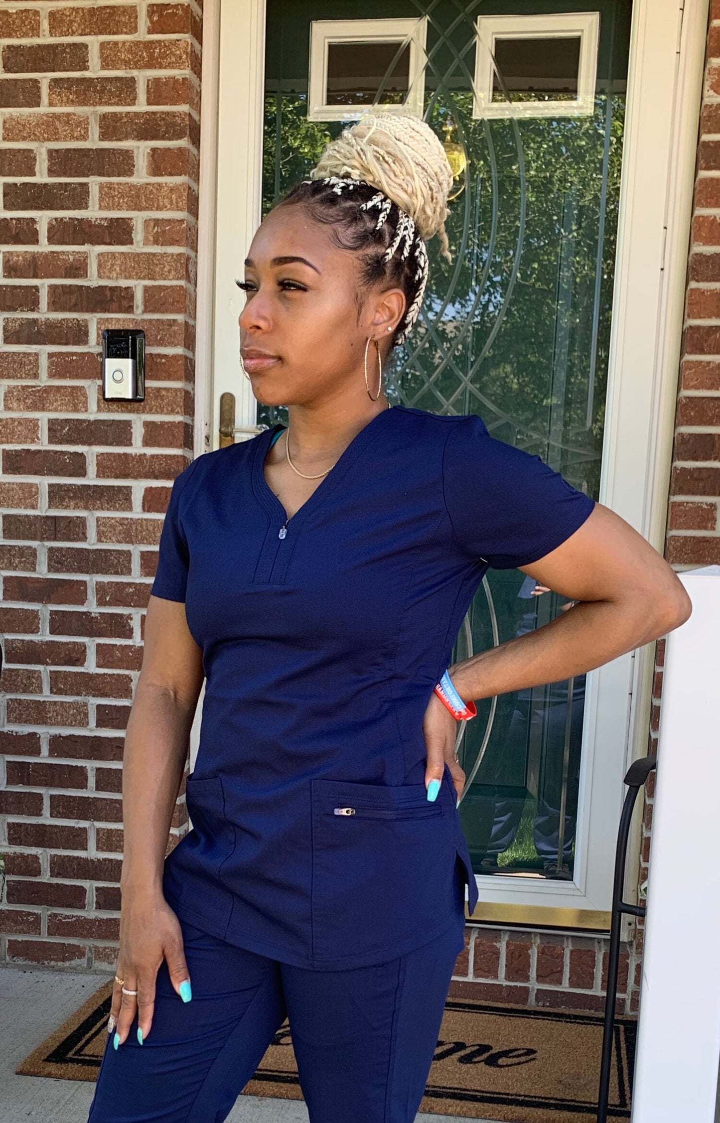 Jeni Scrub Top- Navy